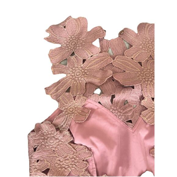 DUSTY PINK CROCHET OPEN BACK BODY-CON DRESS - Size L - Picture 5 of 7
